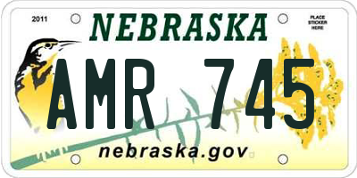 NE license plate AMR745