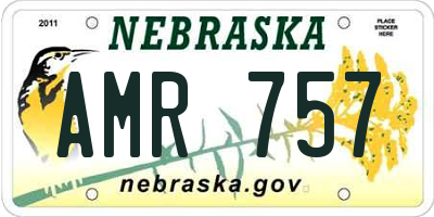 NE license plate AMR757
