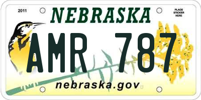 NE license plate AMR787