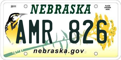 NE license plate AMR826