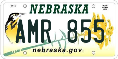 NE license plate AMR855