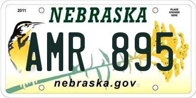NE license plate AMR895