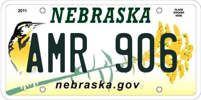 NE license plate AMR906