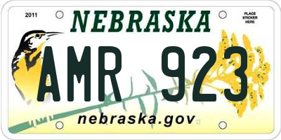 NE license plate AMR923