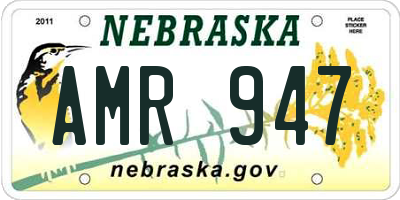 NE license plate AMR947