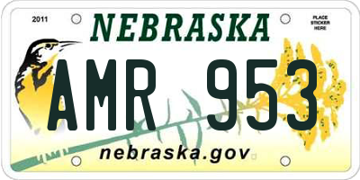 NE license plate AMR953
