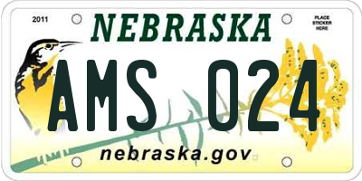 NE license plate AMS024