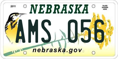 NE license plate AMS056