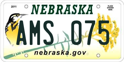 NE license plate AMS075