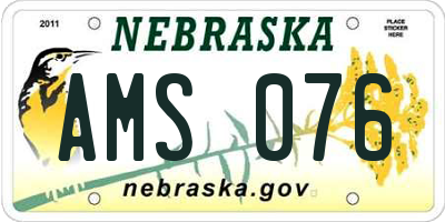 NE license plate AMS076