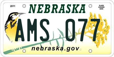 NE license plate AMS077
