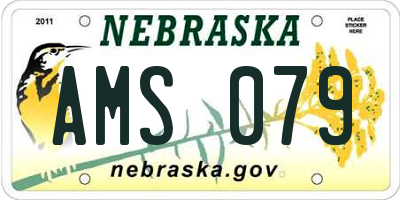 NE license plate AMS079