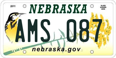 NE license plate AMS087