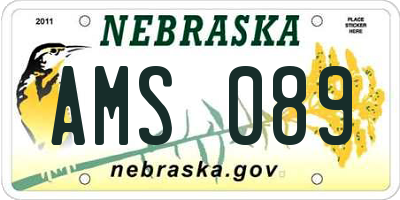 NE license plate AMS089