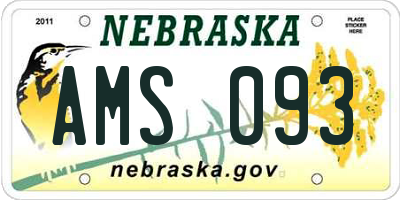 NE license plate AMS093