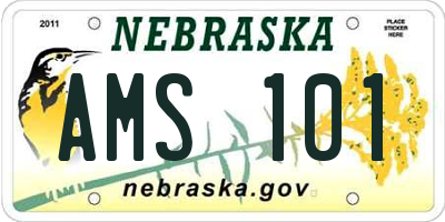 NE license plate AMS101
