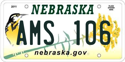 NE license plate AMS106