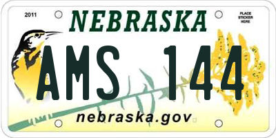NE license plate AMS144