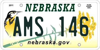 NE license plate AMS146