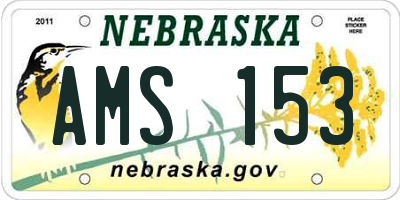 NE license plate AMS153
