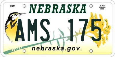 NE license plate AMS175