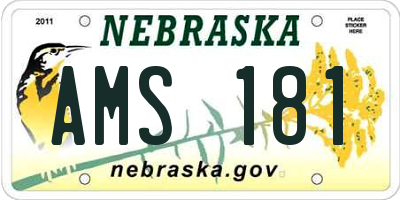 NE license plate AMS181