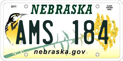 NE license plate AMS184