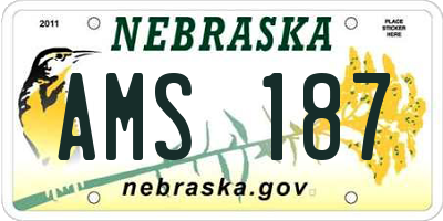 NE license plate AMS187