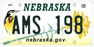 NE license plate AMS198