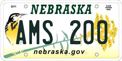 NE license plate AMS200