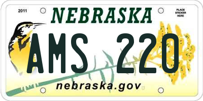 NE license plate AMS220