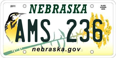 NE license plate AMS236