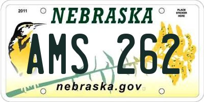 NE license plate AMS262