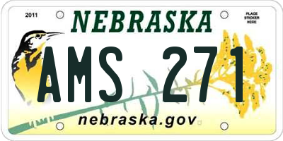 NE license plate AMS271
