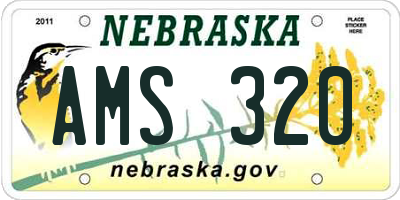 NE license plate AMS320
