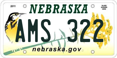 NE license plate AMS322
