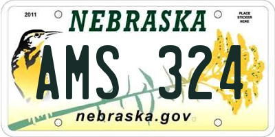 NE license plate AMS324