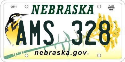 NE license plate AMS328