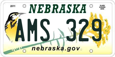 NE license plate AMS329