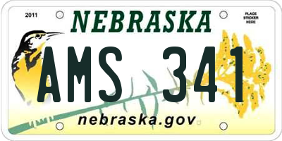 NE license plate AMS341