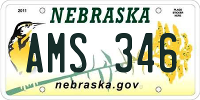 NE license plate AMS346