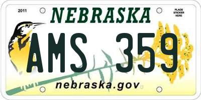 NE license plate AMS359