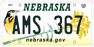 NE license plate AMS367