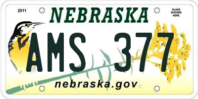 NE license plate AMS377