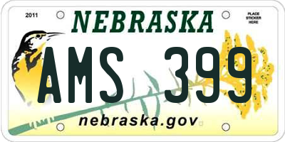 NE license plate AMS399