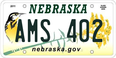NE license plate AMS402
