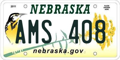 NE license plate AMS408