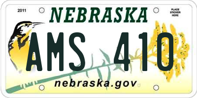NE license plate AMS410