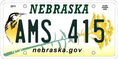 NE license plate AMS415
