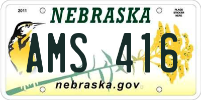 NE license plate AMS416